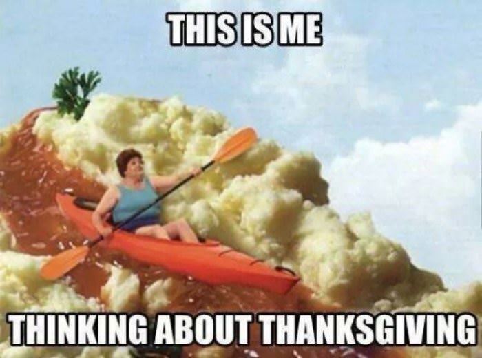thinking about thanksgiving funny picture
