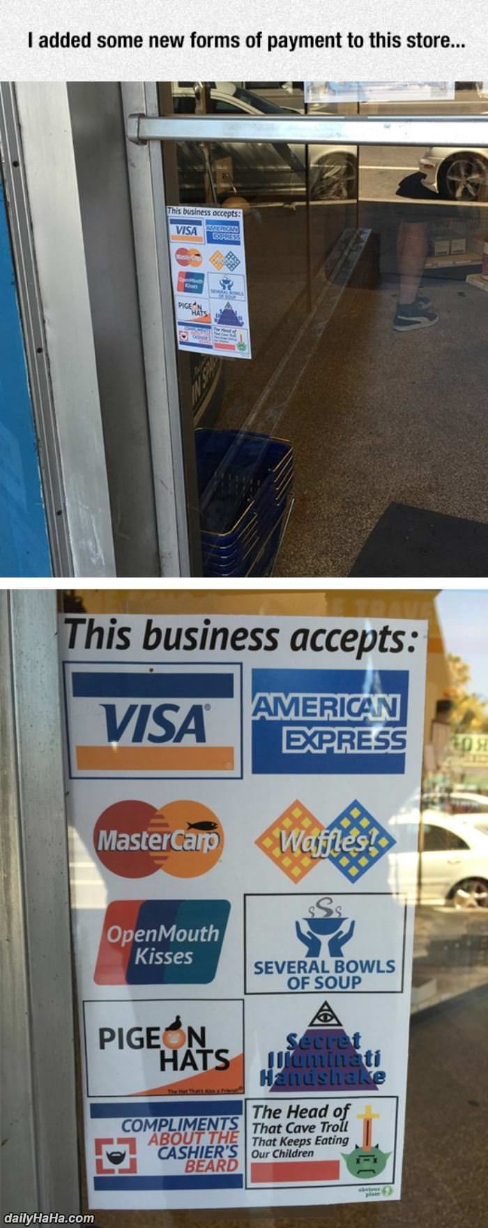 this business accepts funny picture