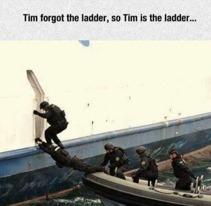 tim forgot the ladder