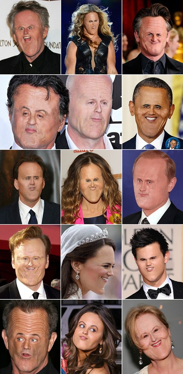 Tiny Celebrity Faces funny picture