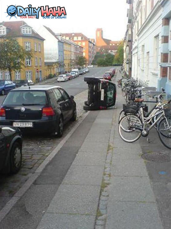 Tipped Over Parking Funny Picture