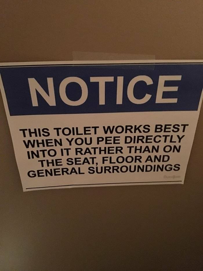 toilet notice
