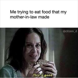 trying to eat the food