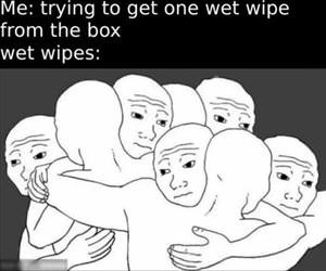 trying to get a wet wipe
