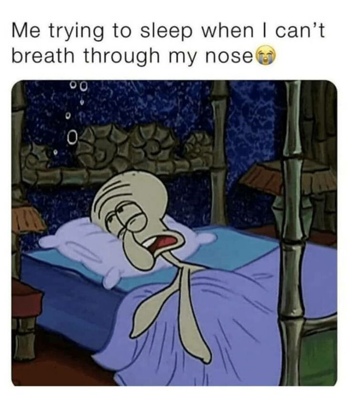 trying to sleep with a cold