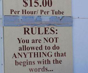Tube Rental Rules funny picture