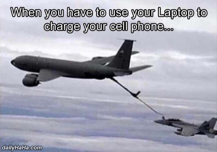 use your laptop to charge your phone funny picture