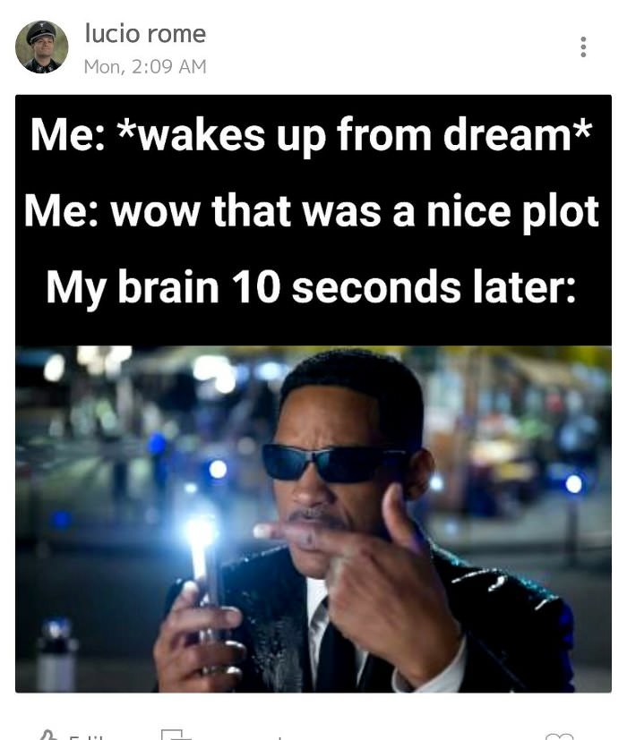 wakes up from a dream