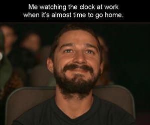 watching the clock at work