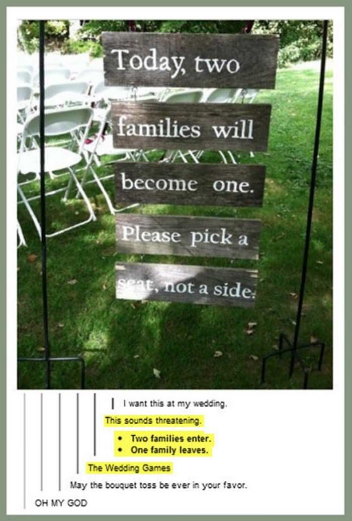 wedding seats funny picture