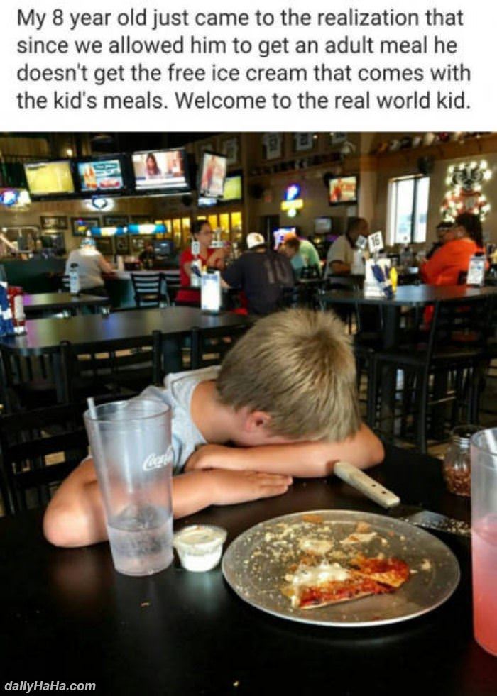 welcome to the real world kid funny picture