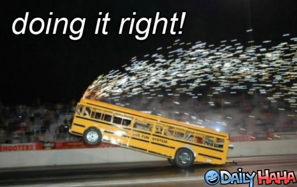 Wheelie Bus Ride Funny Picture