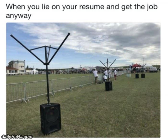 when you lie on your resume funny picture