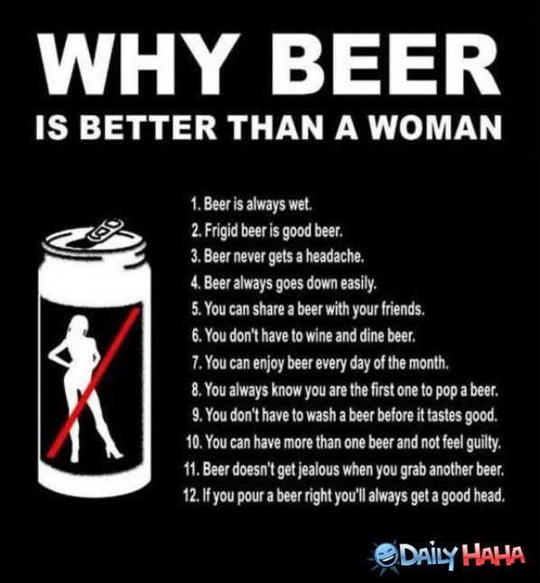Beer is Better Than Females funny picture