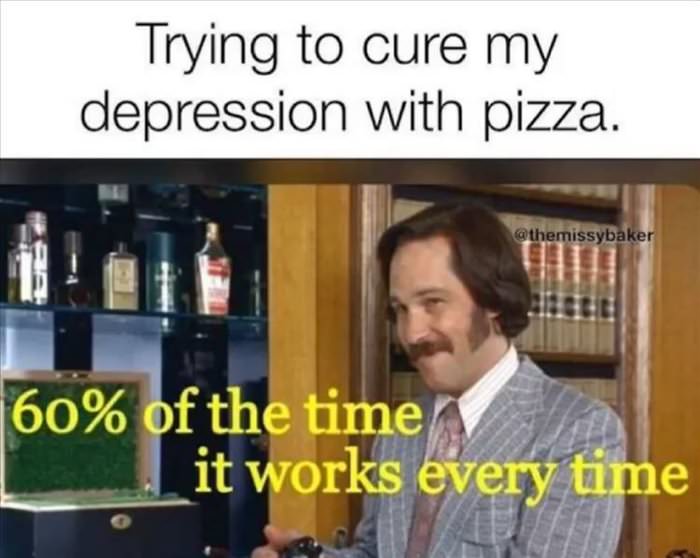 with pizza