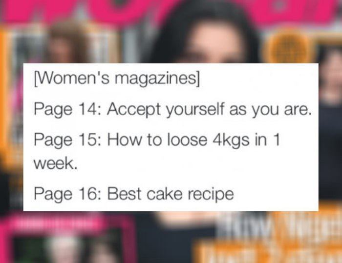 womens magazine logic funny picture