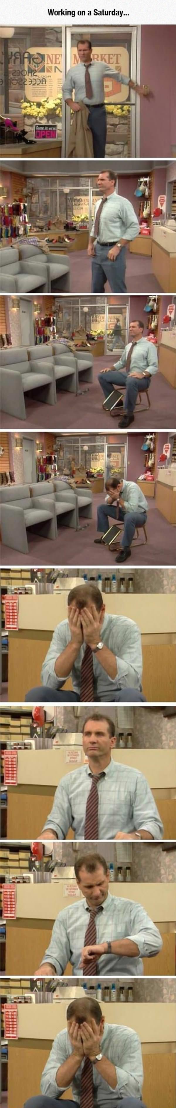 working on a saturday funny picture