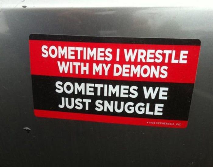 wrestling with my demons funny picture