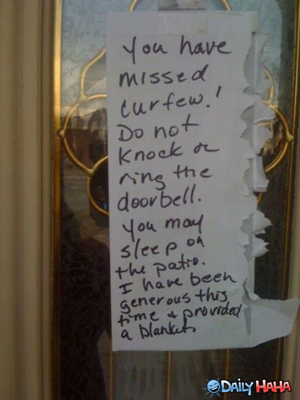 Missed Curfew funny picture