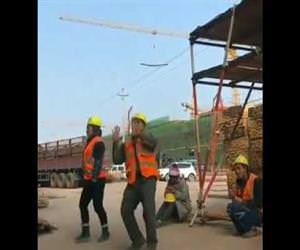 Amazing construction worker dance Funny Video