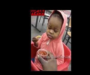Baby girl learns about ketchup Funny Video