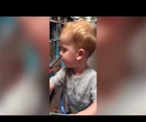 Cute Boy Loves the Toy Store Funny Video
