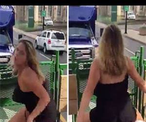 Drunk Girl Gives Handicap Shuttle Driver A Free Show Funny Video