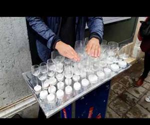 Harry Potters Theme Song Played on Glass Harp Funny Video