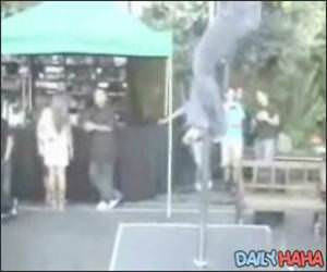 Pole Dancer does a faceplant