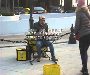 amazing glass street performer Funny Video