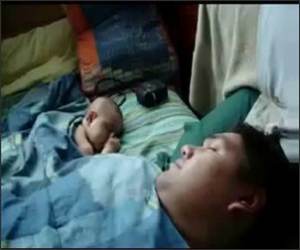  Baby scared of Snoring Funny Video