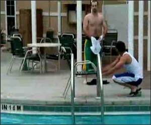 Chair Pool Jump Funny Video 