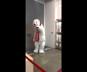 coca cola mascot loves his job Funny Video