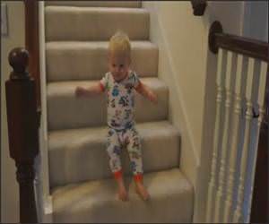 Cute Baby Vs Steps Funny Video