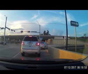dashcam catches wreck synced with radio Funny Video