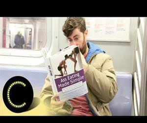 fake book covers on the subway Funny Video