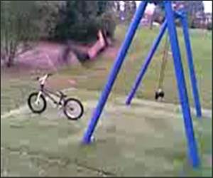 Flip Swing onto Bike Funny Video