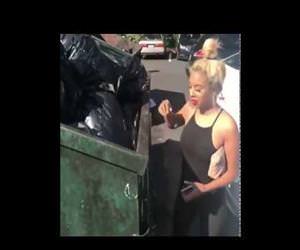 girl licks a dumpster for money Funny Video