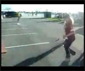 Girl table Long Jump Funny Video