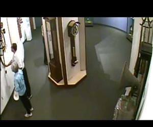 guy accidentally destroys museum art Funny Video