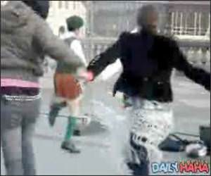 Dancing Irish Protestor