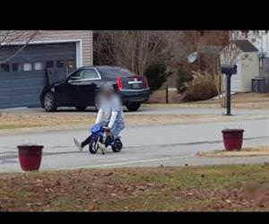 large man driving a mini bike Funny Video