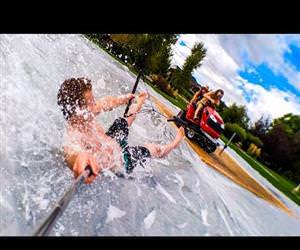 lawn mower slip and slide Funny Video