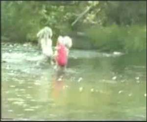 Little girl catches huge fish