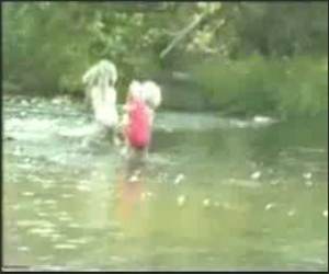 Little girl catches huge fish
