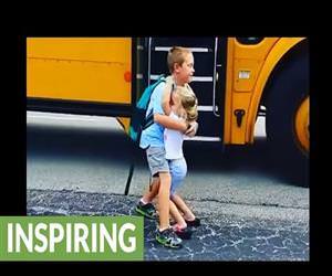 little girl hugs her brother every day Funny Video