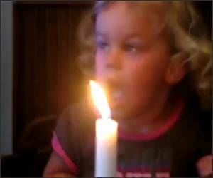 Little Girl vs Candle Funny Video