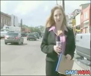 News lady heckled
