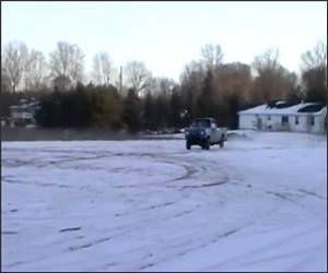 Pickup Truck Snowbank Jump Video