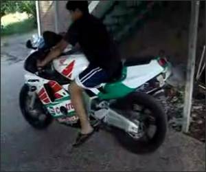 Playing with Dads Bike